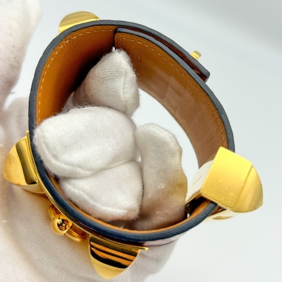 Hermes CDC Collier de Chien Rouge H Red Alligator Croc GHW Guc Size M 2012 - Picture 15 of 15